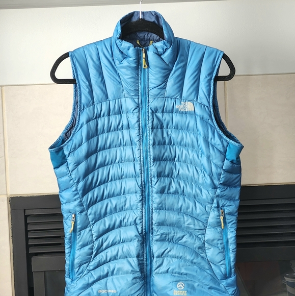 THE NORTH FACE 800 PRO SUMMIT SERIES Goose Down Blue VEST, Women's Size M - Picture 1 of 14